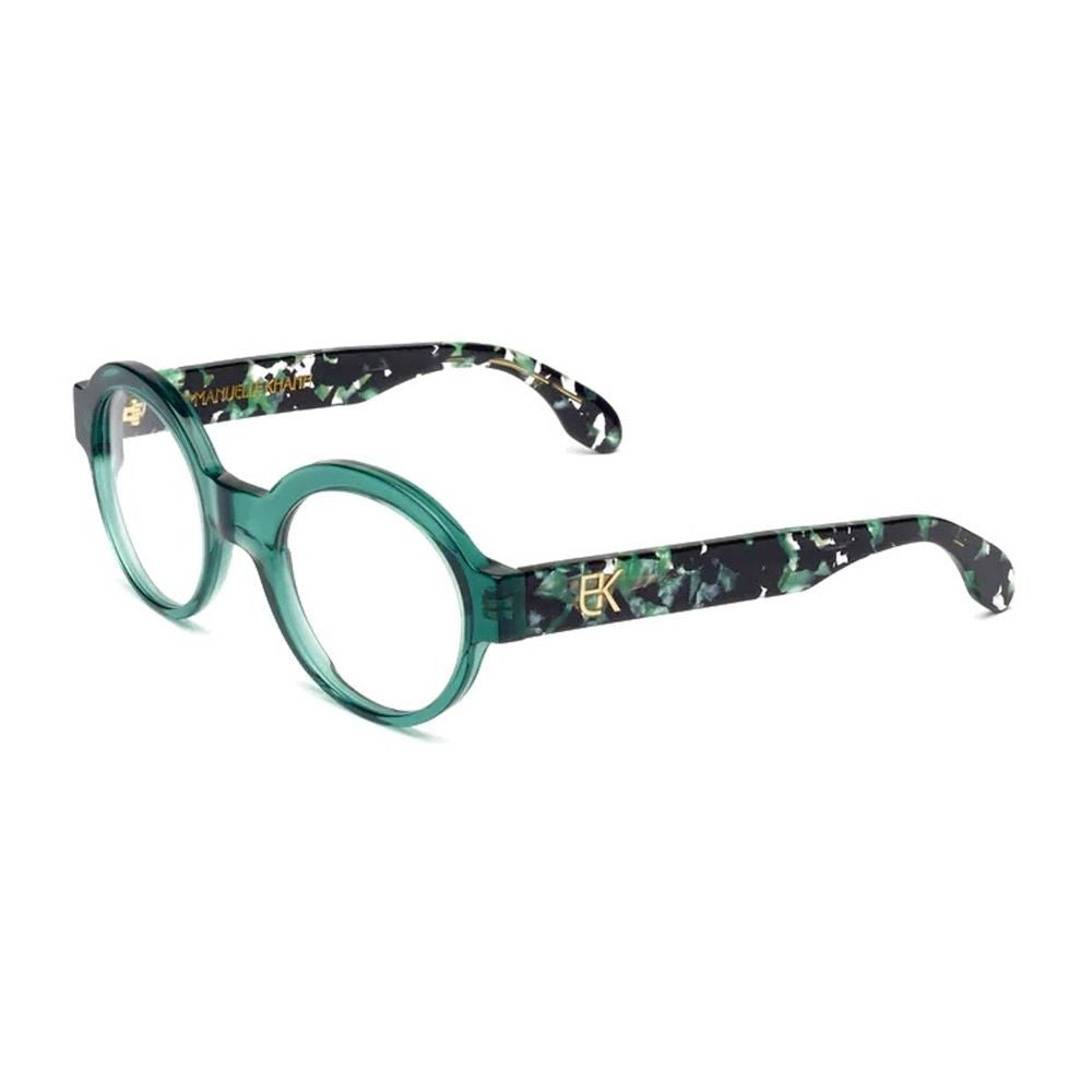 Emmanuelle Khanh Ek 1502 Round Green Acetate Optical Frames