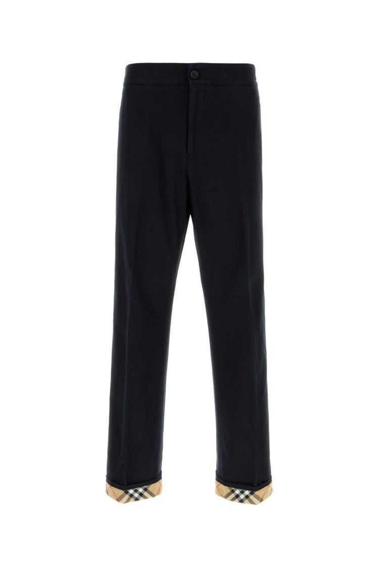 Burberry Navy Blue Gabardine Pant