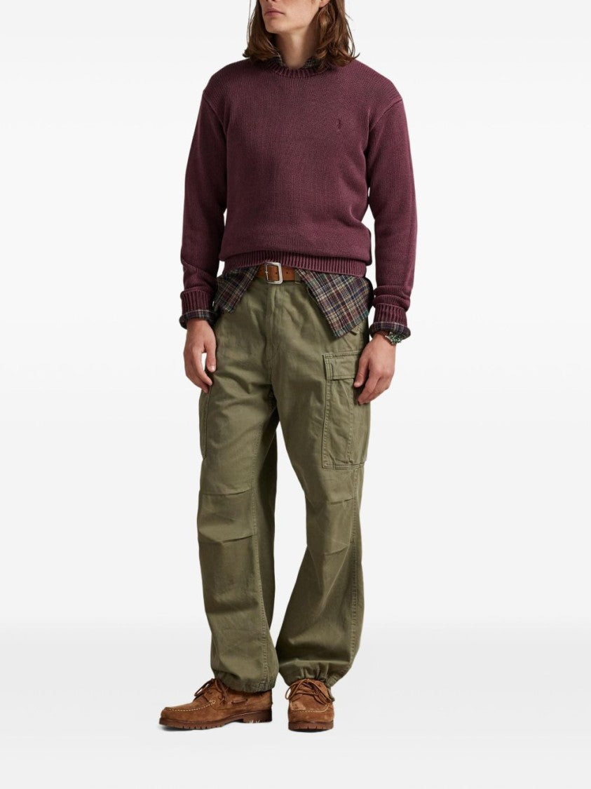 Polo Ralph Lauren Relaxed Fit Burgundy Crew Neck Sweater