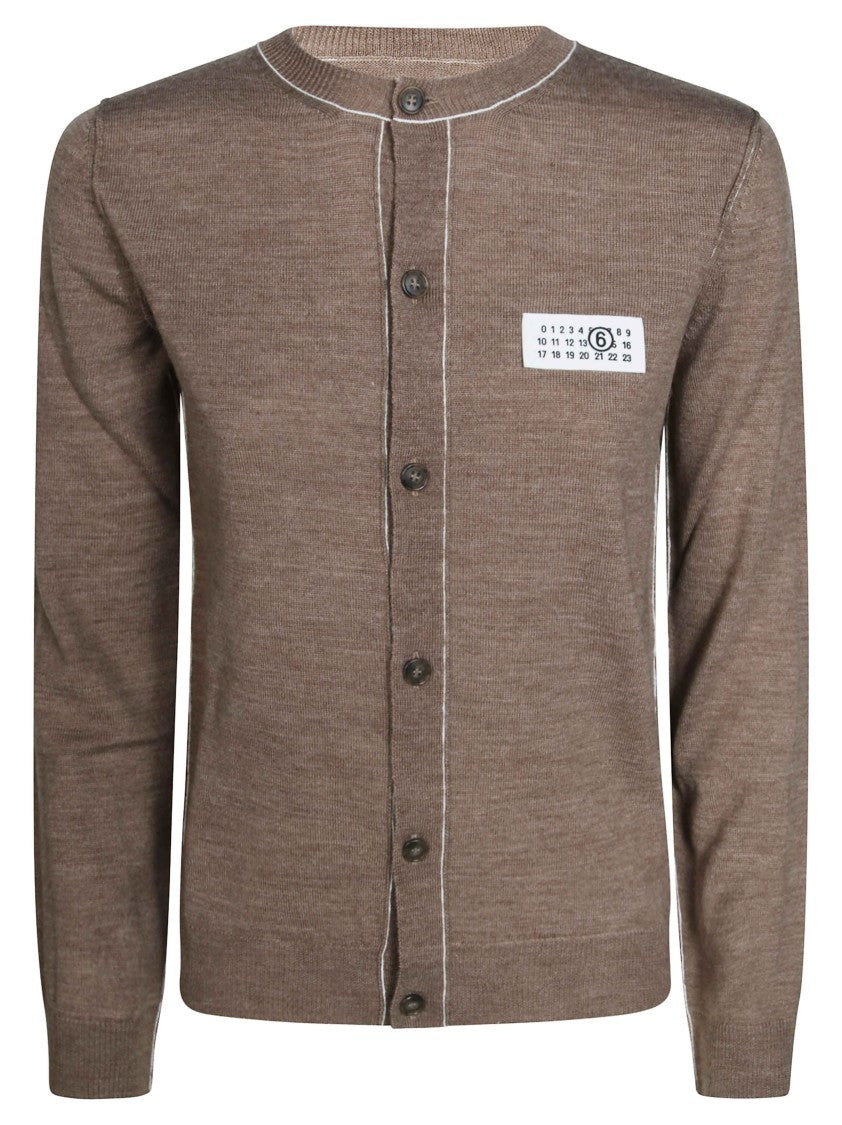 Mm6 By Maison Margiela Brown Patch Knit Cardigan