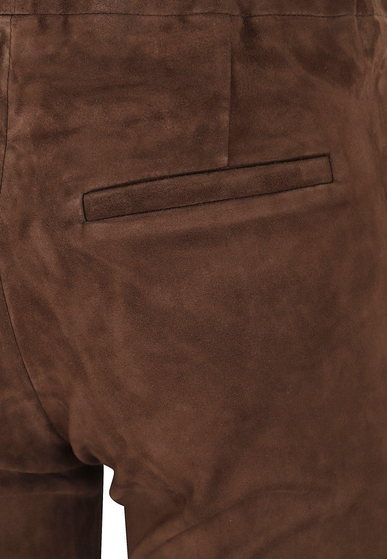 Arma Ankle-Length Stretch Suede Trousers