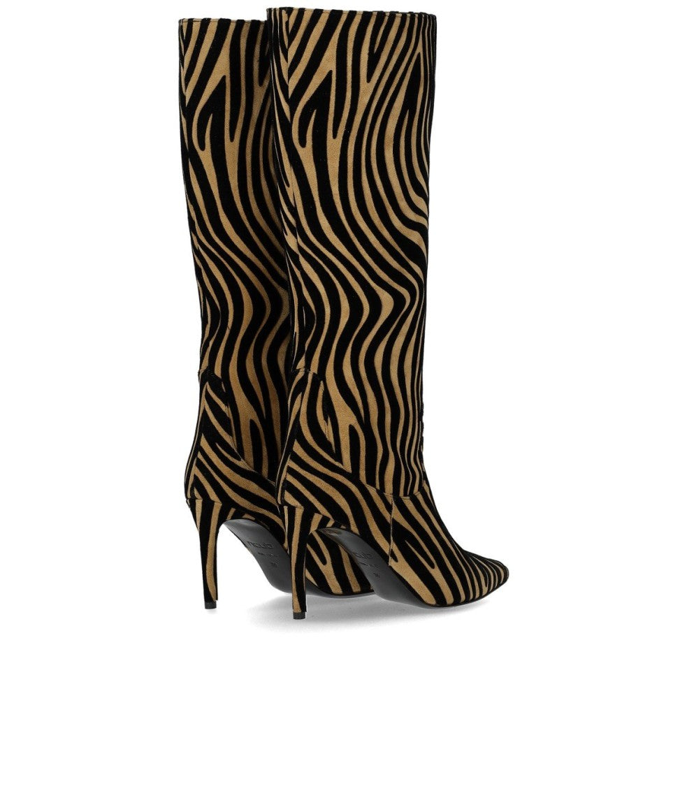 Ncub Bit Beige Zebra Print High Boot