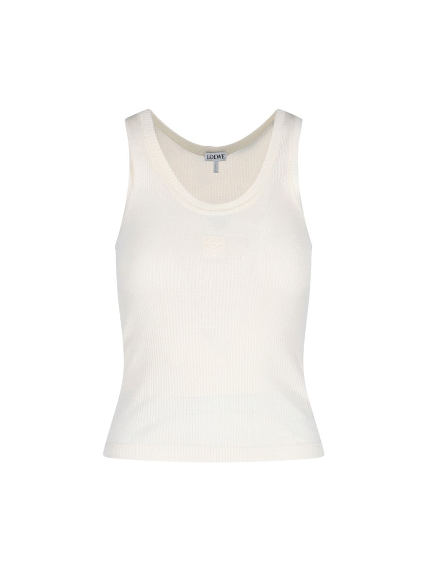 Loewe "Anagram" Silk Tank Top White