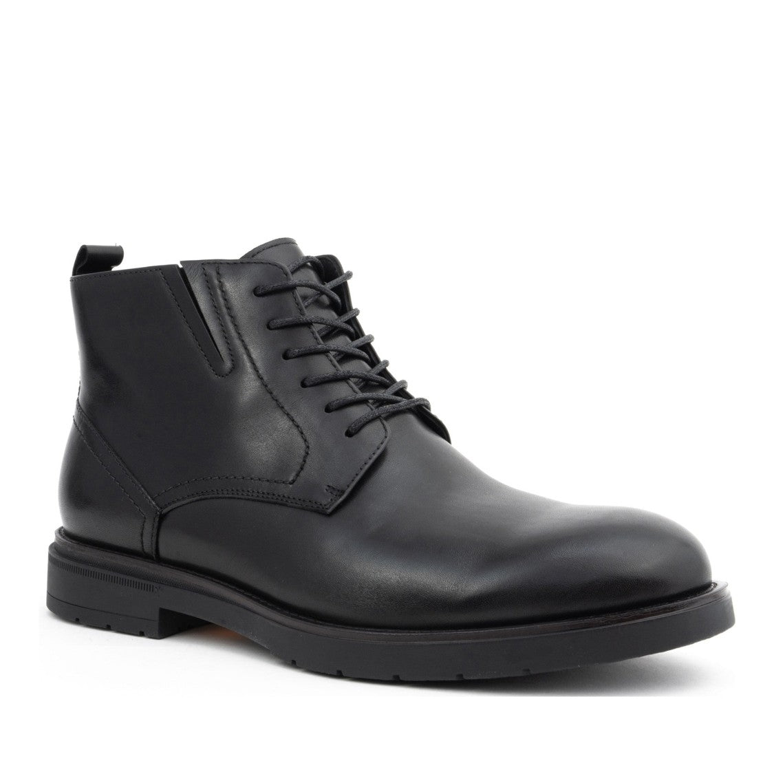 La Conte Paris Black Smooth Leather Lace-Up Boots