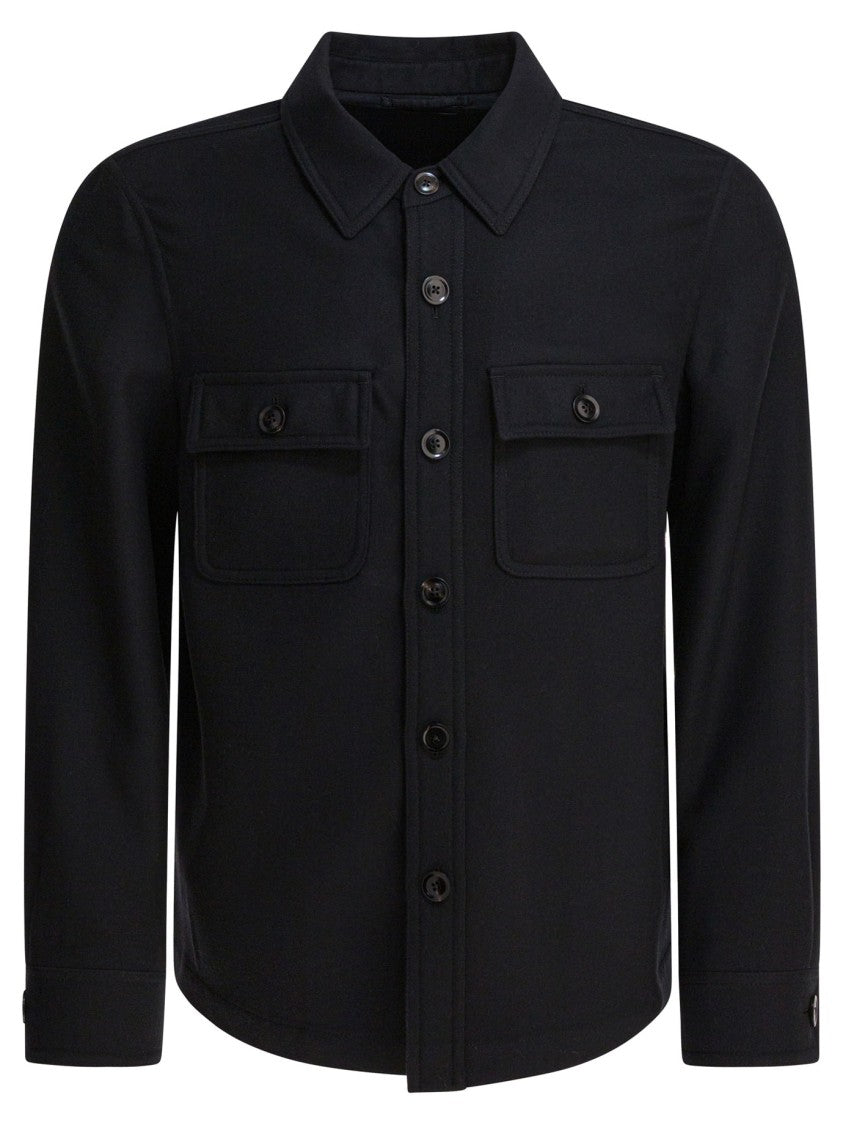 Tom Ford Double-Splittable Light Wool Outer Shirt
