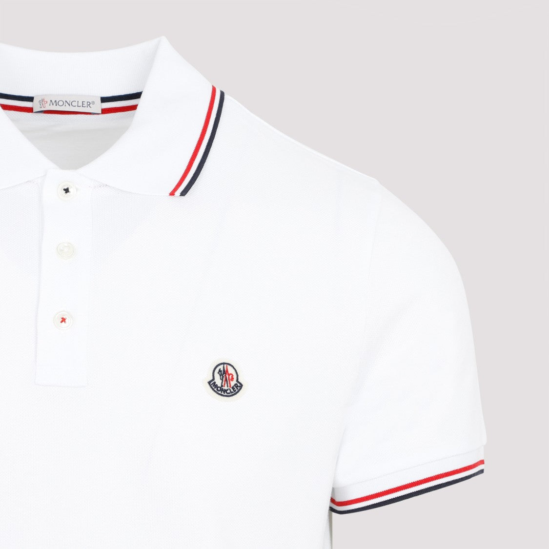 Moncler White Cotton Ss Polo T-Shirt