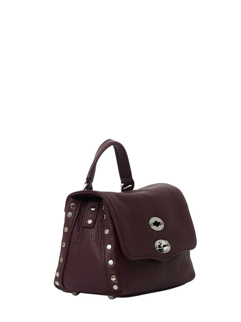 Zanellato Bordeaux Silver-Hardware Leather Shoulder Bag
