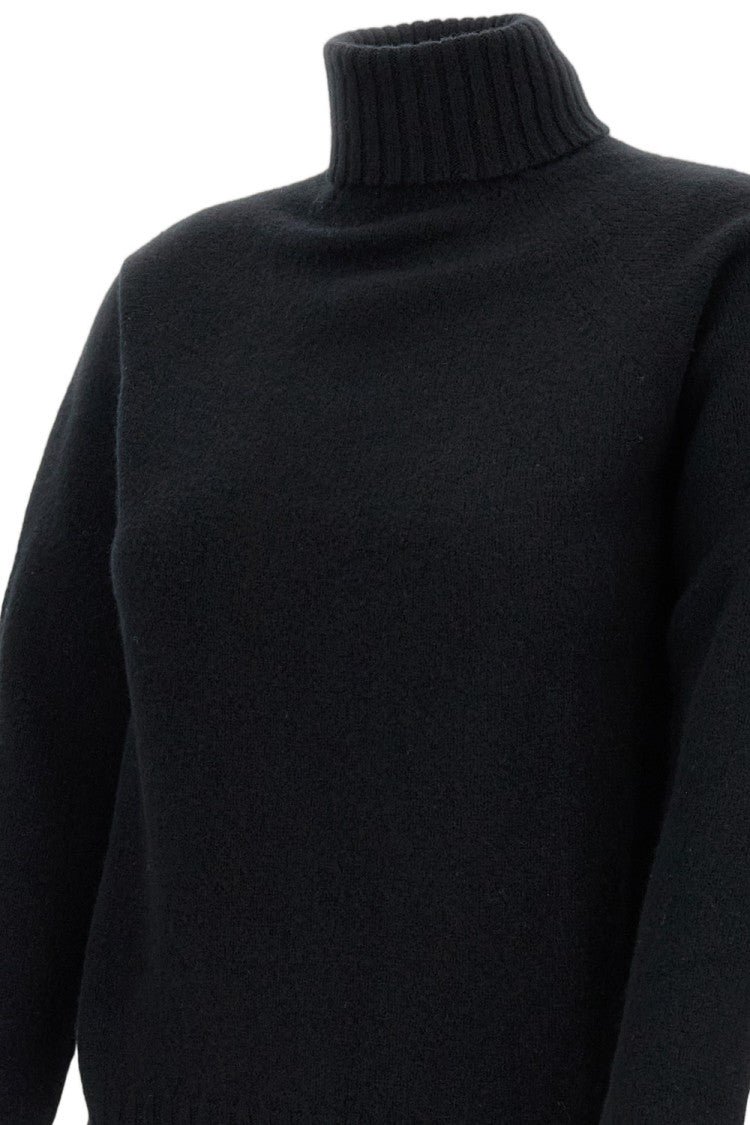 Drumohr Flat-Knit Wool Turtleneck Sweater With Ribbed Finishing