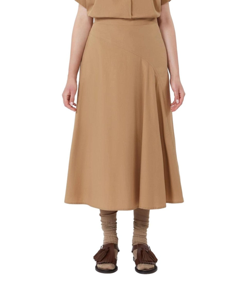 Max Mara Cuoio Brown Wkdzattera Cotton Skirt
