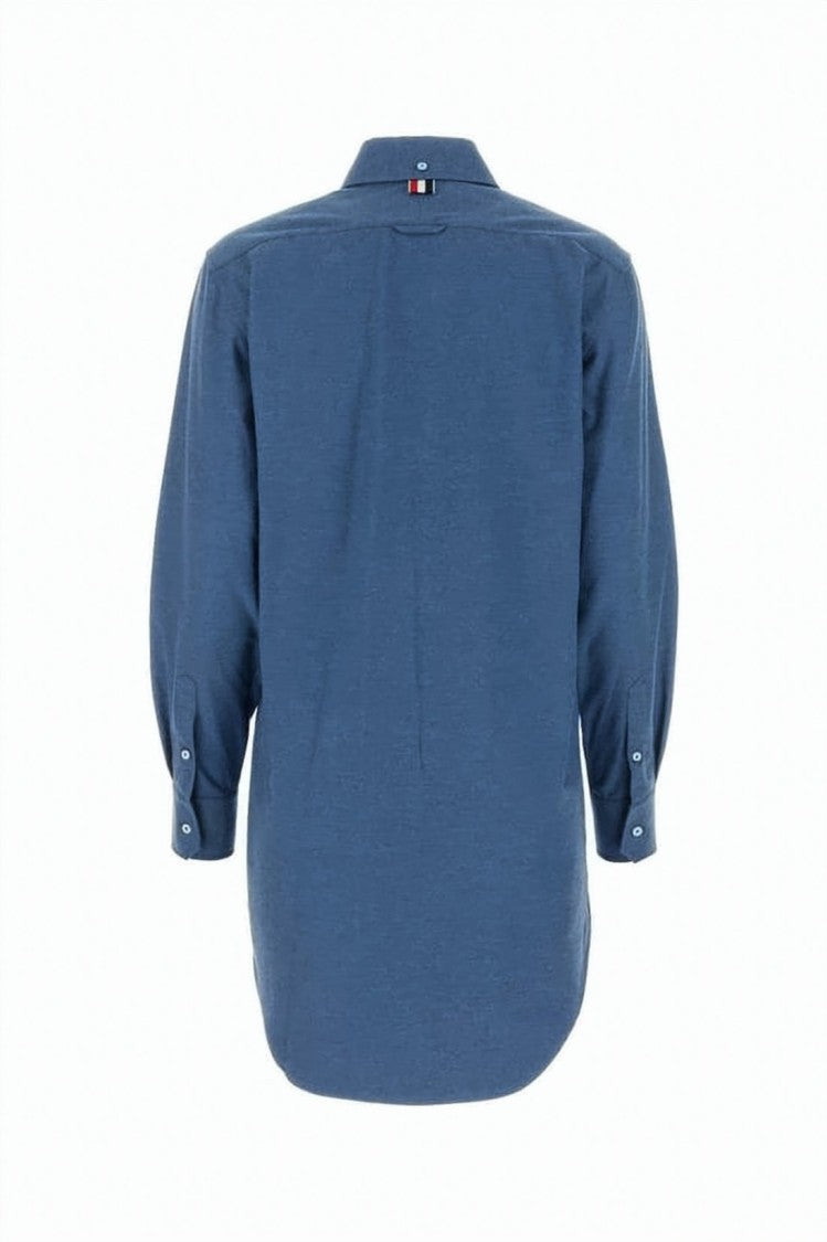 Thom Browne Long-Sleeved Cotton Shirt With Classic Collar