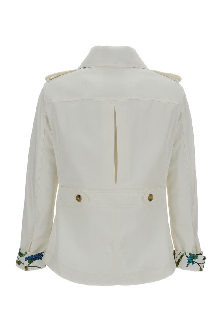 Fay Utility-Inspired White Shirt Jacket