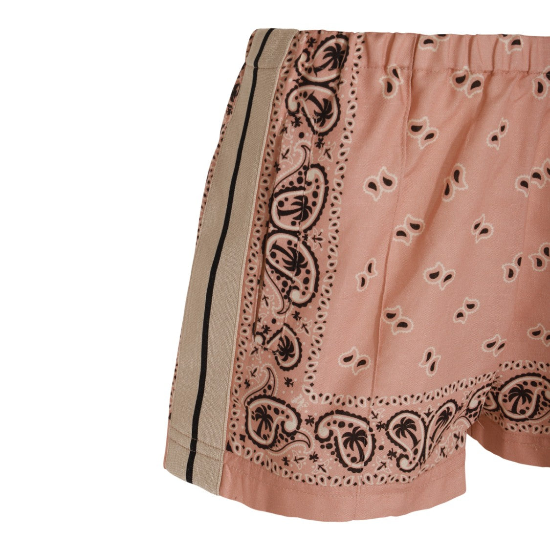Palm Angels Pink Linen Regular Vestibility Shorts