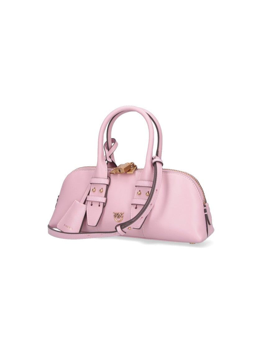 Pinko Structured Pink Handbag With Detachable Shoulder Strap