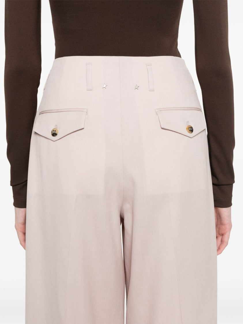 Golden Goose Light Pink Button Hook Tailored Trousers