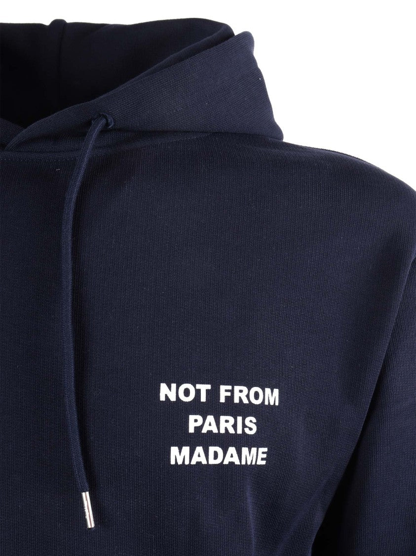 Drôle De Monsieur Navy Bold Slogan Hoodie