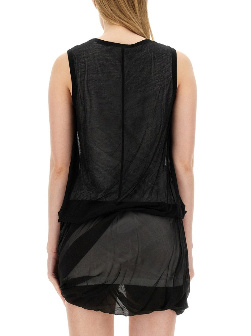 Helmut Lang Layered Black Jersey Tank Top