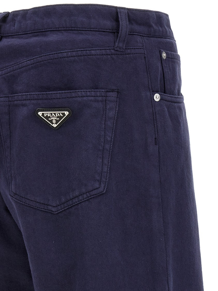 Prada Garment-Dyed Cotton Denim Jeans