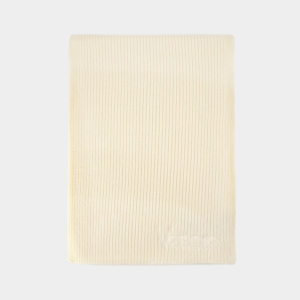 Versace Embroidery 1978 Re Ed. Logo Scarf - Cotton - Beige