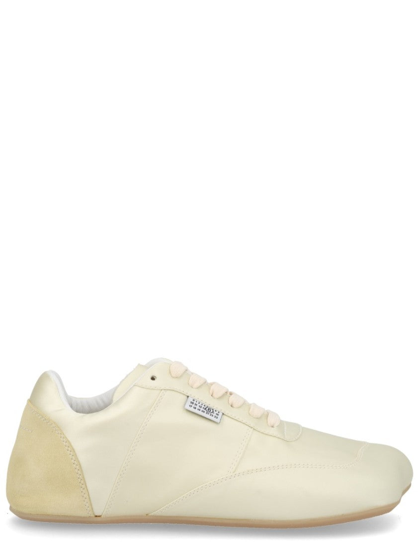 Mm6 By Maison Margiela Satin-Like Suede Heel Patch Sneakers