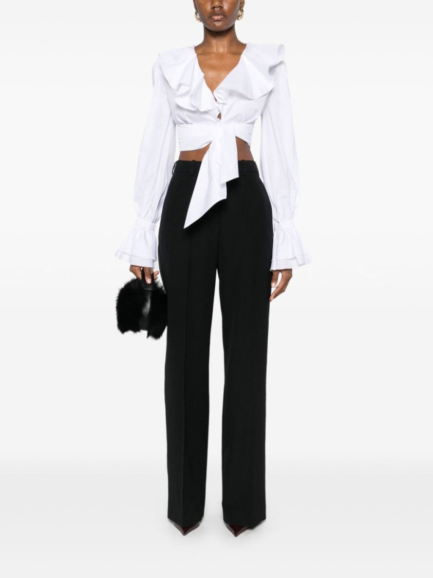 Balmain Black Seamed Slit Pocket Tailored Trousers