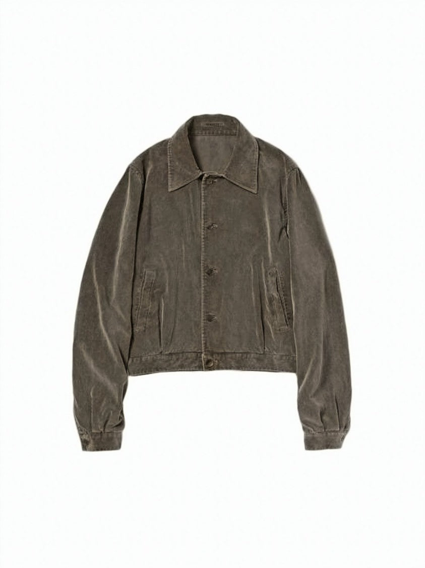 Auralee Cropped Boxy Jacket With Classic Collar