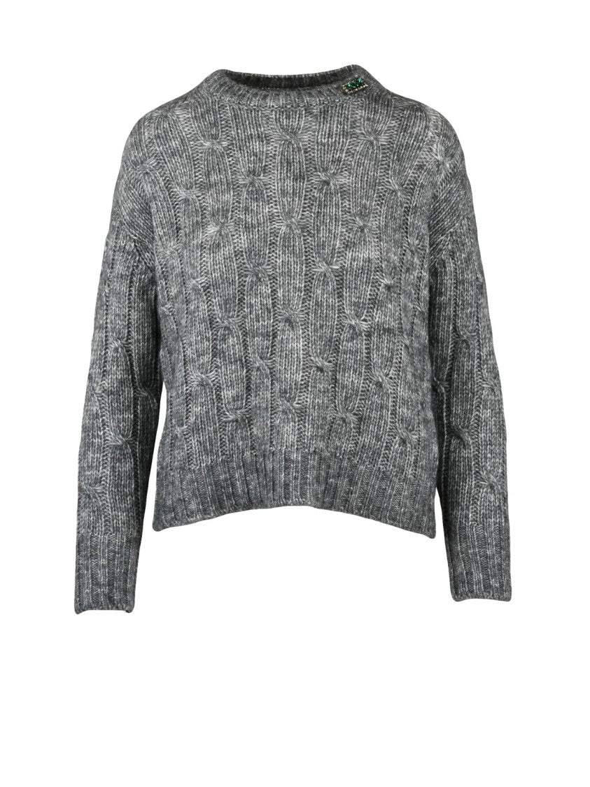 Max Mara Textured Cable Knit Crewneck Pullover By Max Mara