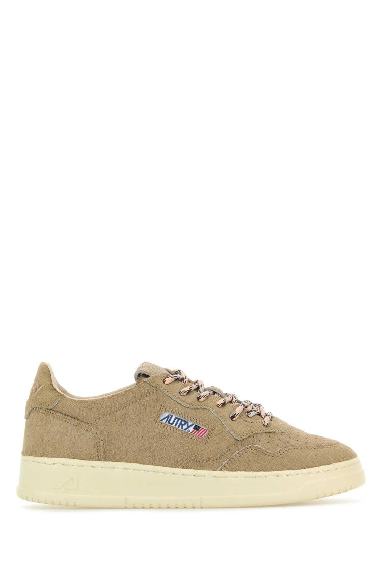 Autry Beige Calf Hair Medalist Sneakers With Classic Silhouette