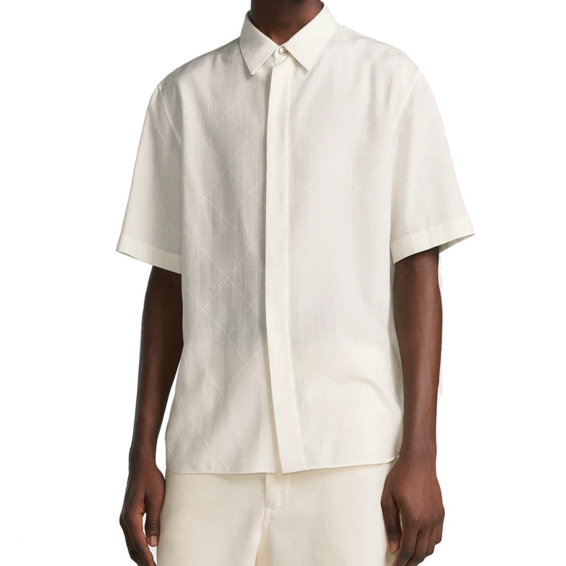 Dior Short-Sleeve Silk Blend Shirt With Classic Collar