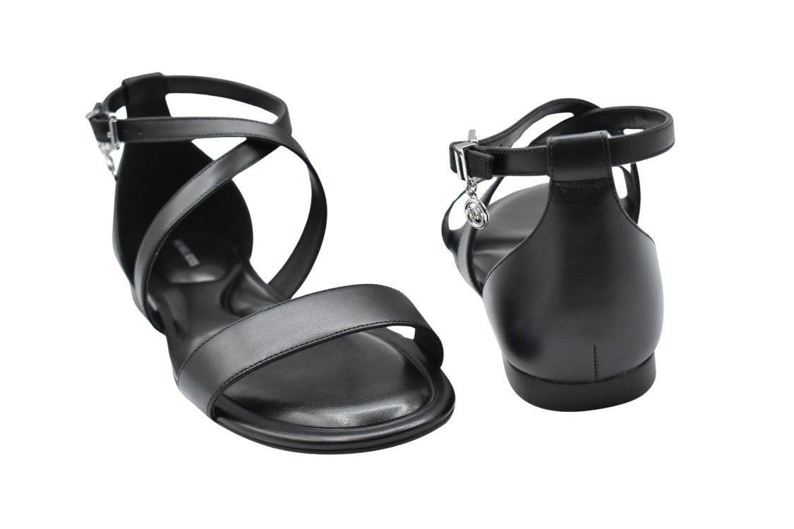 Michael Kors Crisscross-Strap Sandals In Luxurious Black Leather