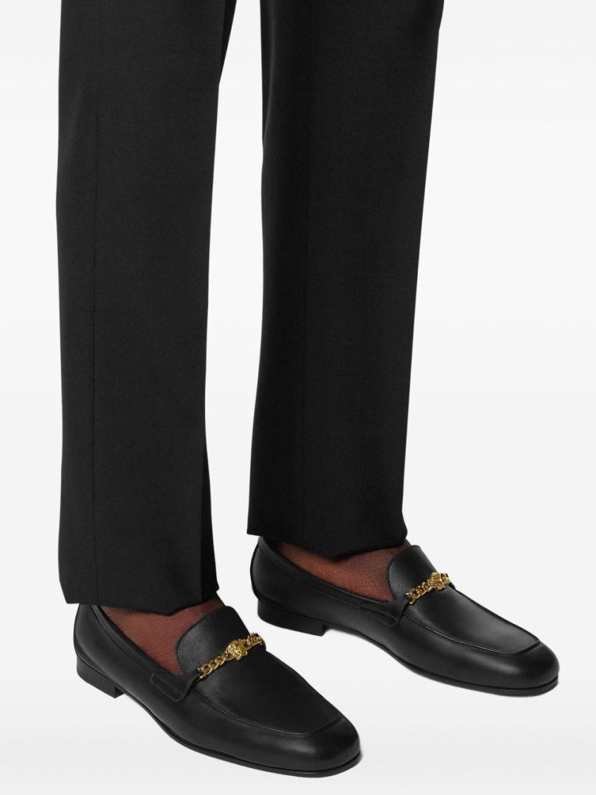 Versace Sumptuous Black Leather Loafers