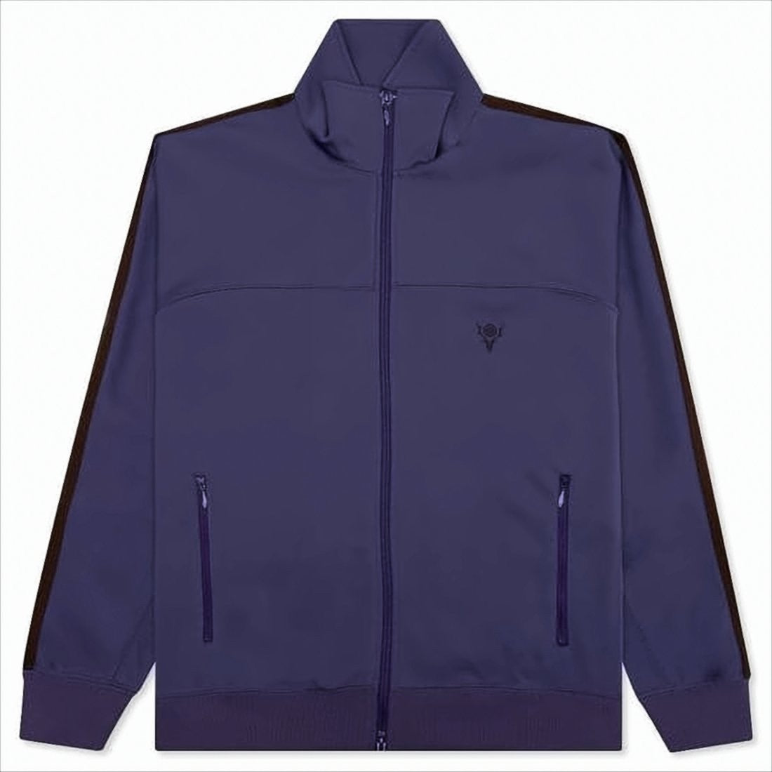 South2 West8 High Collar Activewear Jacket With Subtle Embroidery