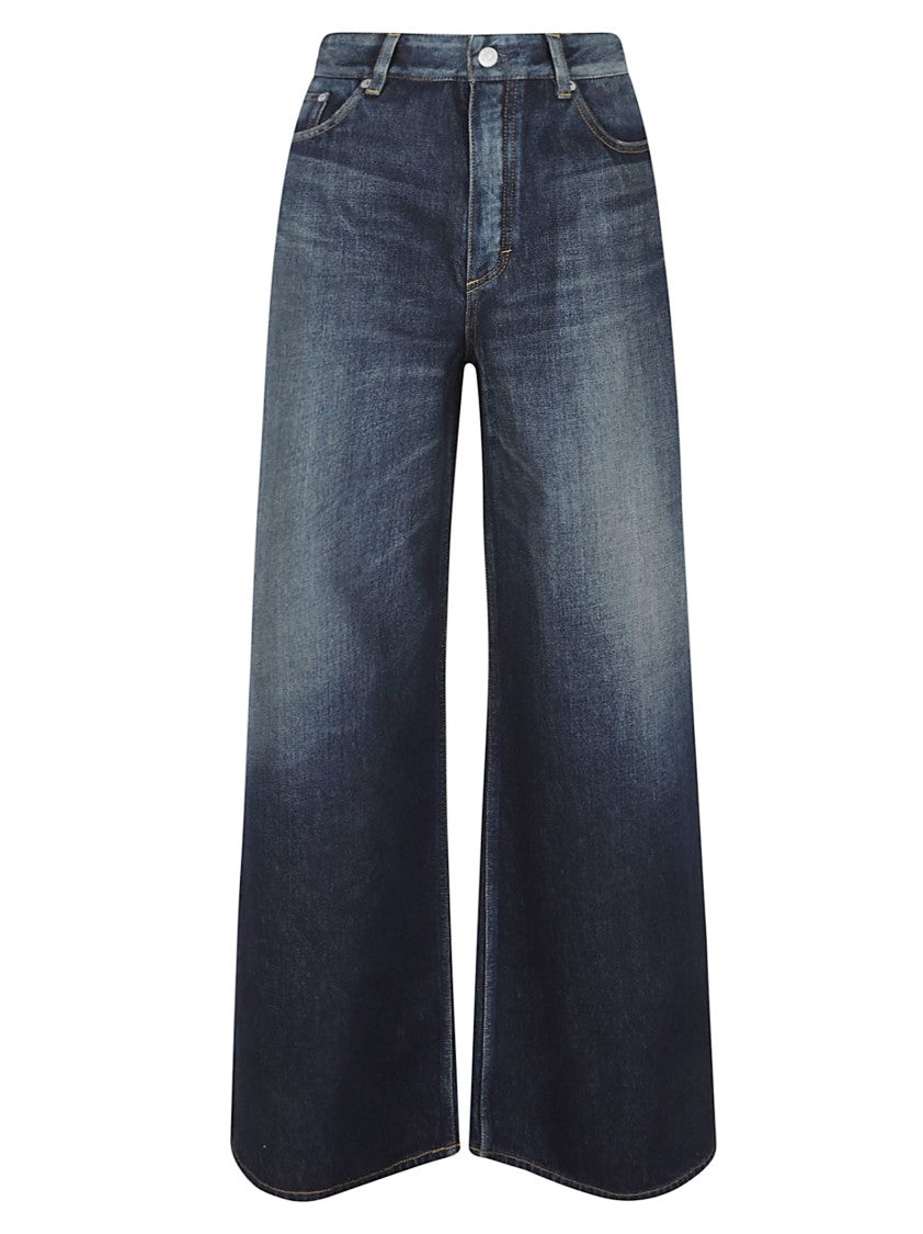 Alaïa Maxi-Length Wide Leg Jeans With Distinctive Back Pinces