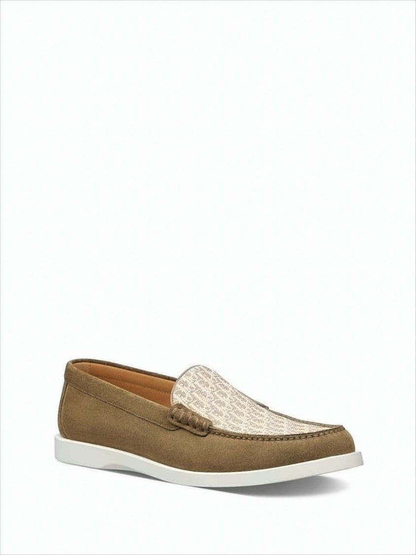 Christian Dior Suede Loafers With Contrasting Fabric Panel