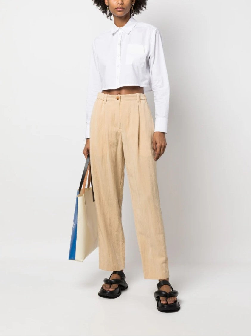 Kenzo High-Waisted Beige Trousers