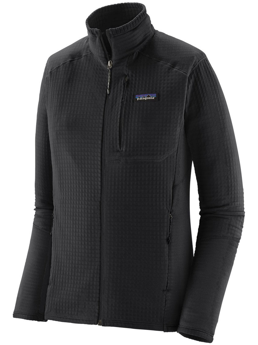 Patagonia Black R1 Jkt Fitted Textured Active Jacket
