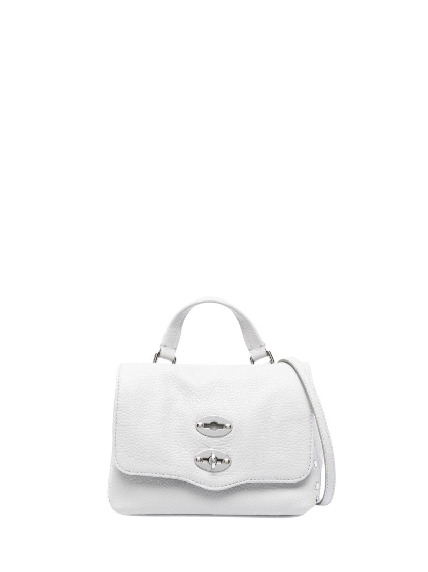 Zanellato Light Grey Pebbled Calf Leather Shoulder Bag