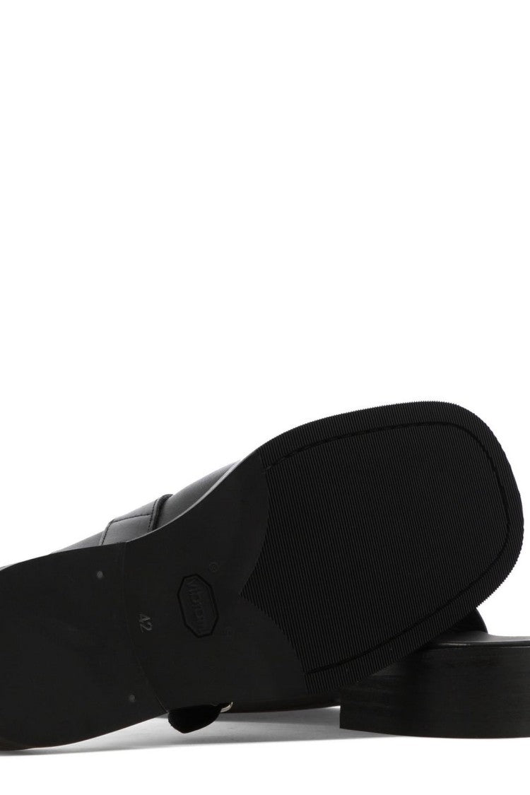 Our Legacy Leather Mule With Silver Buckle