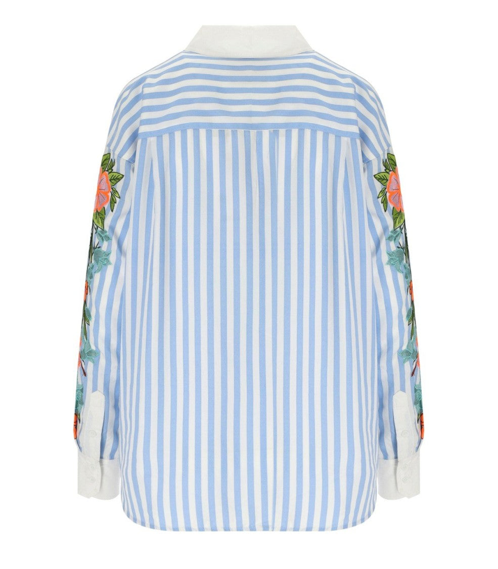 Essentiel Antwerp Hotswolds2 White And Light Blue Shirt