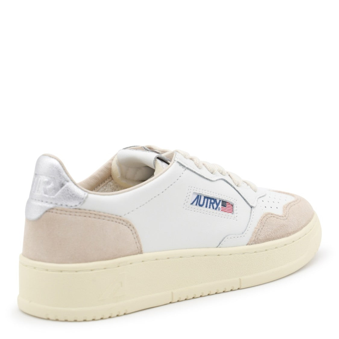 Autry White Leather Panelled Design Sneakers