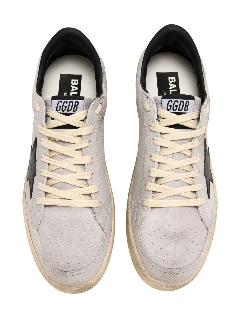 Golden Goose Soft Grey Suede Sneakers With Star Appliqué