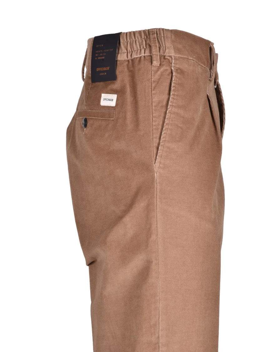 Officina 36 Beige Stretch Cotton Regular Fit Chino Pants