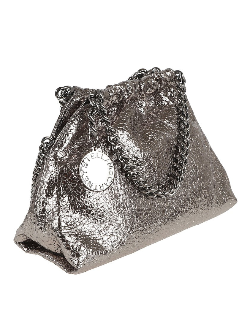 Stella Mccartney Crinkled Metallic Silver Shoulder Bag