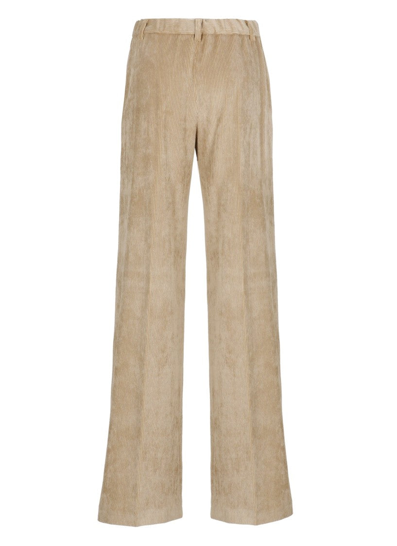 Herno Beige Straight-Leg Corduroy Pants