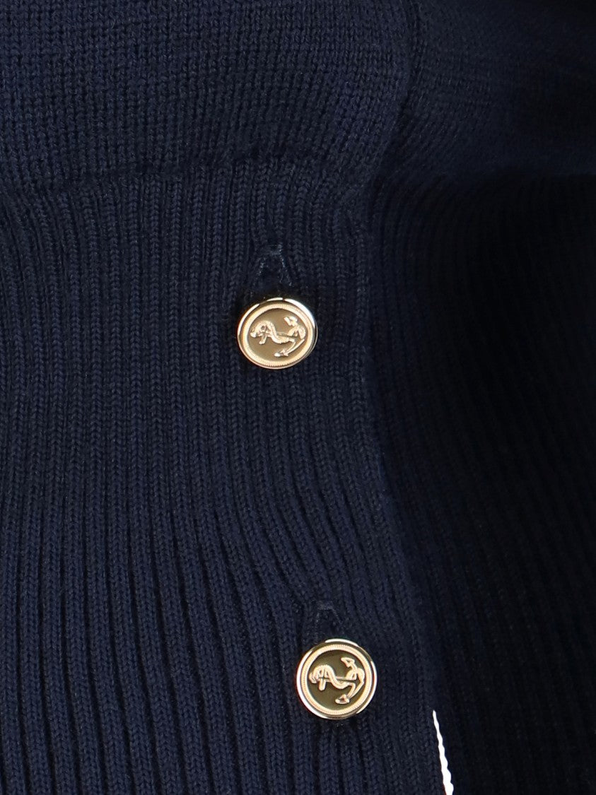 Thom Browne Blue 4-Bar Crewneck Virgin Wool Sweater