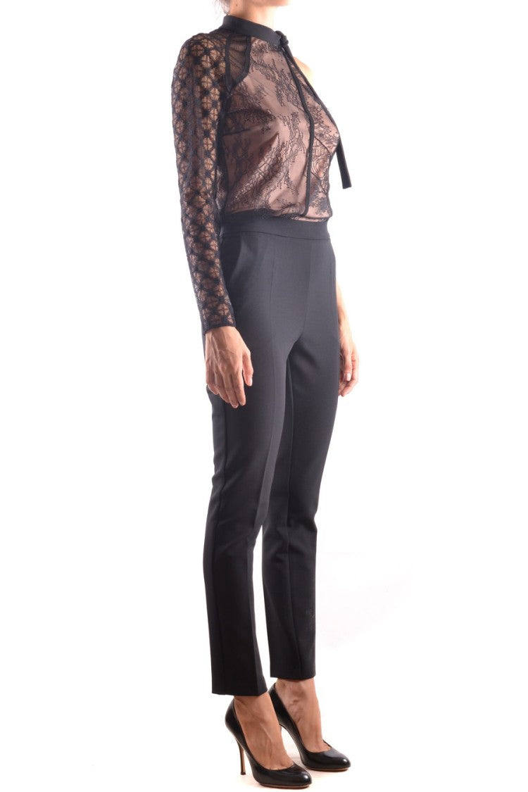 Pinko Asymmetrical Lace Top Ensemble With Tailored Pants