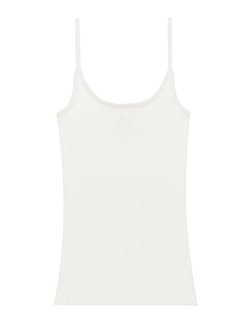 Courrèges Neutrals Reedition Ribbed Knit Tank Top