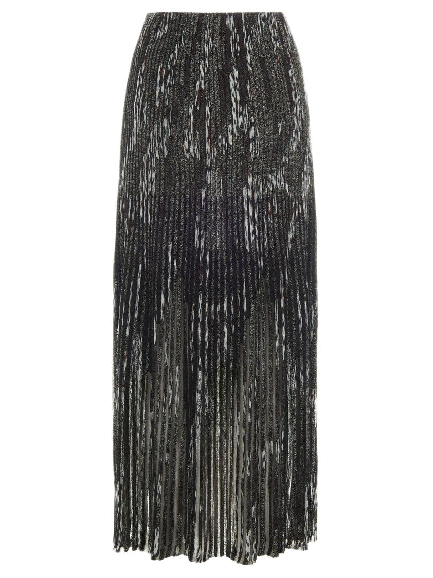 Missoni Multicolor Striped Pleated Midi Skirt