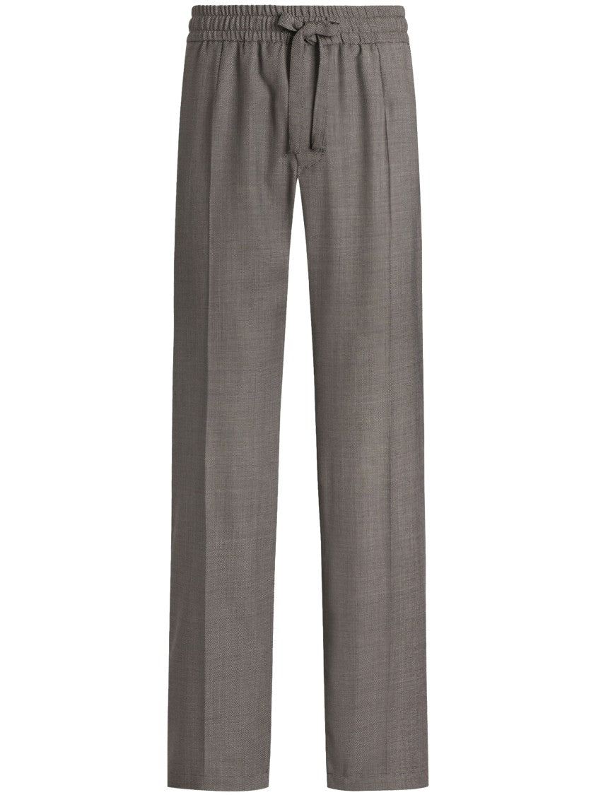 Dolce & Gabbana Relaxed Fit Straight Leg Trousers With Adjustable Drawstring