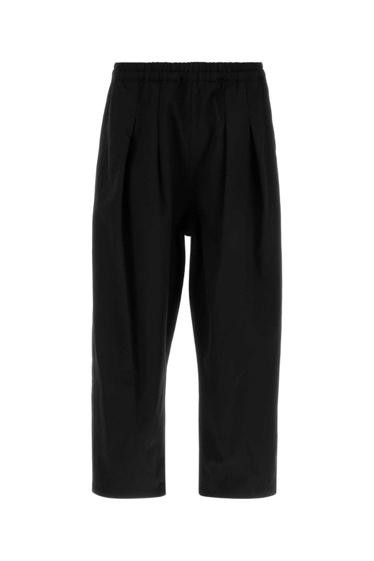 Maison Margiela Relaxed Fit Black Twill Pants With Drawstring Waist