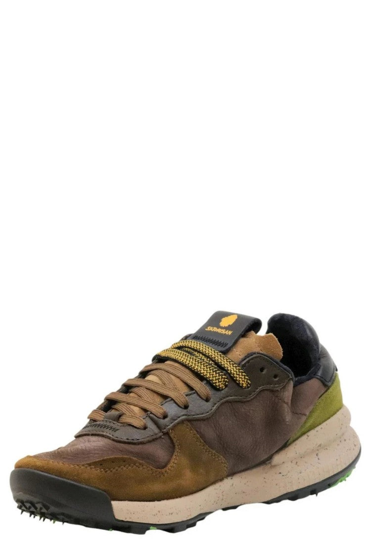 Satorisan Brown Leather Low-Top Sneakers